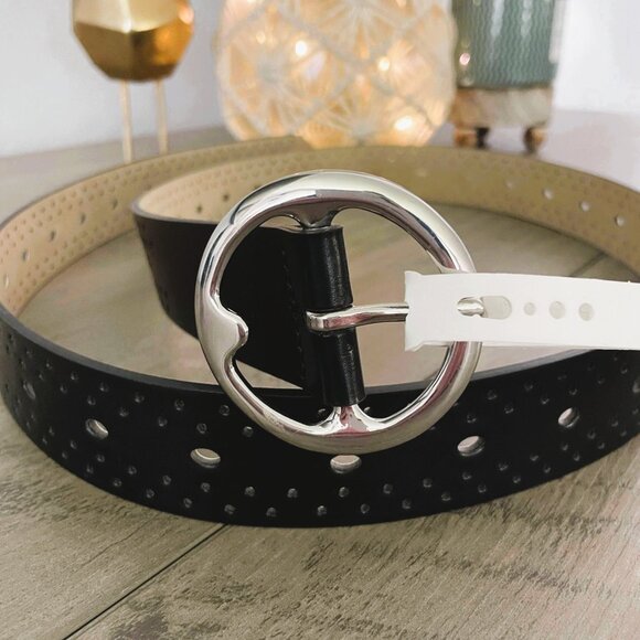 Time and Tru Accessories - NEW XL Adjustable Women's Black Belt w/ Circle Buckle